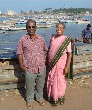 My hosts in India:  A.J. Vijayan and Nalini